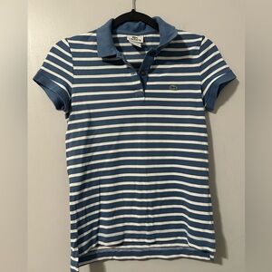 Lacoste Kids Blue and White Polo Shirt